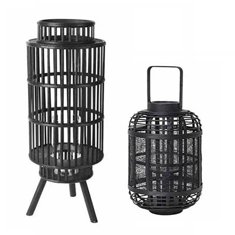 Bamboo Felt Black Lantern Accessories, Holders & Lamps, Hurricanes